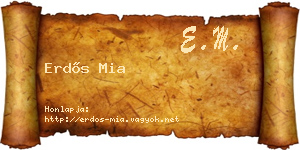 Erdős Mia névjegykártya